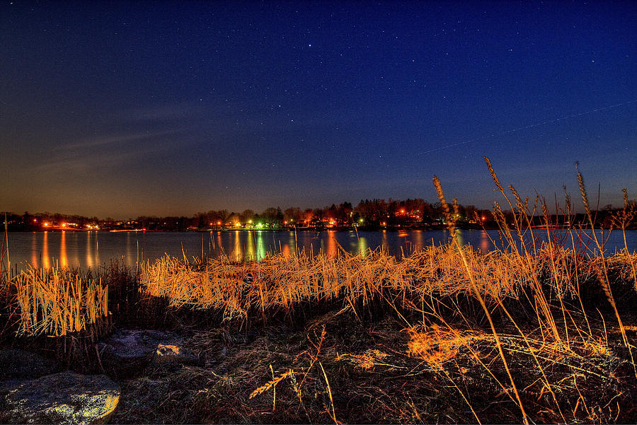 Lake at Night Photograph by David Dufresne