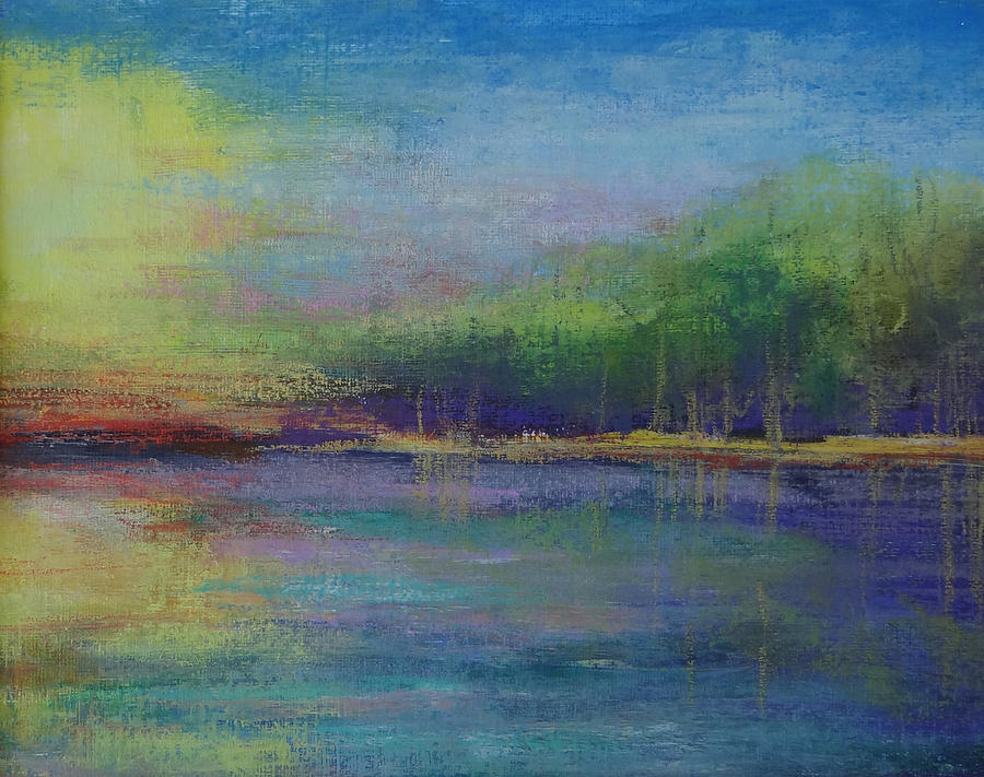 Lake at Sundown Painting by Carol Berning