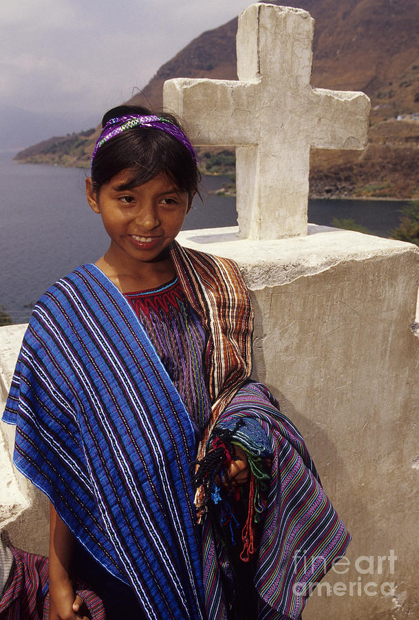 Pier Photograph - Lake Atitland Girl Guatemala by Ryan Fox