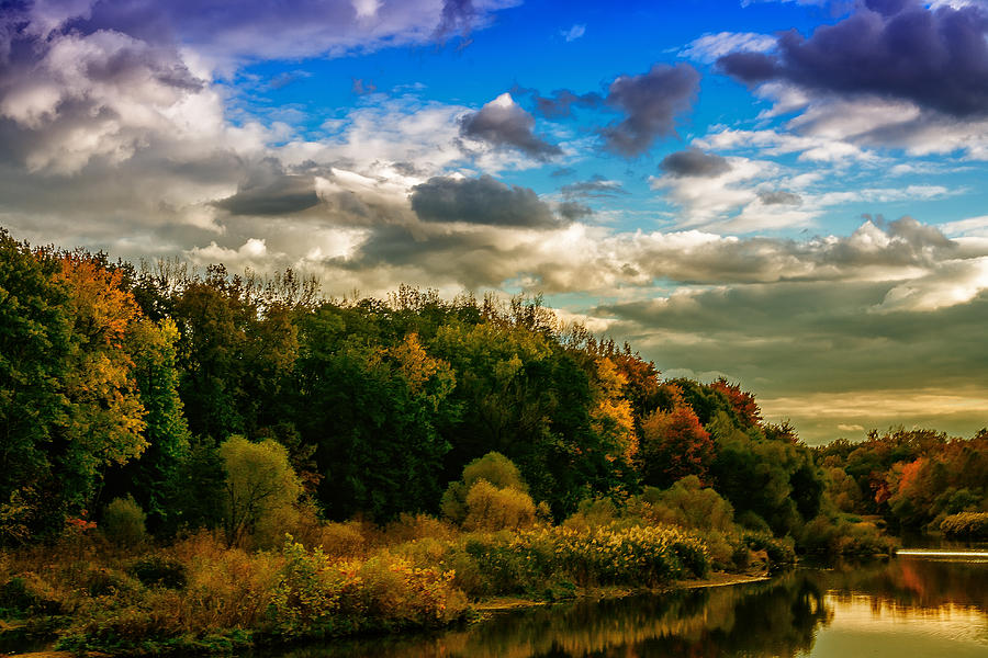Fall Photograph - Lake Baldwin Autumn Sky by David  Banks 