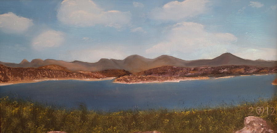 Lake Painting - Lake Cachuma by Tim Ai