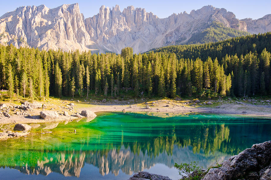 Lake Carezza Photograph by Claus Puhlmann - Fine Art America