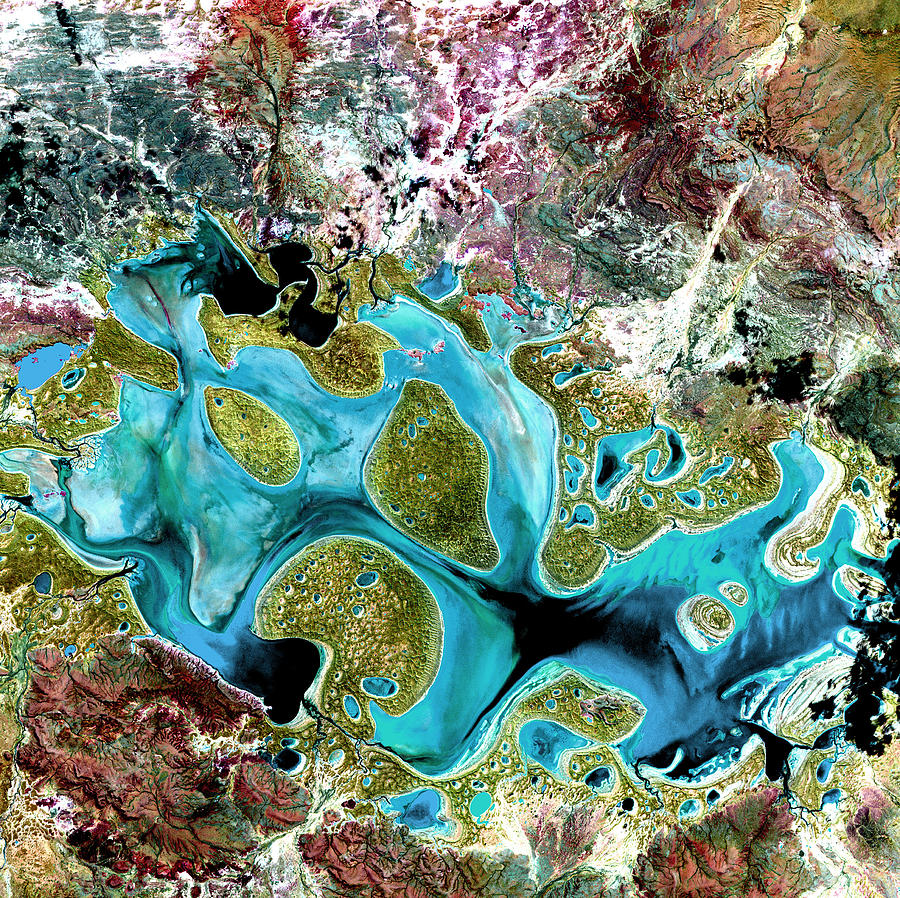 Lake Carnegie Photograph by USGS Landsat