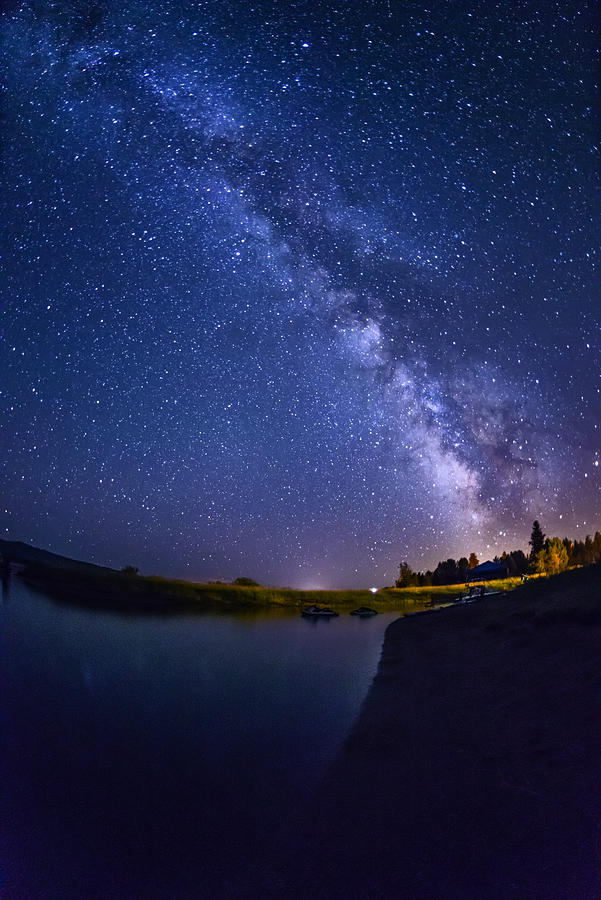 Lake Cascade and Milky way Photograph by Vishwanath Bhat