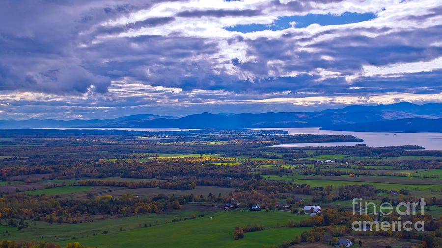 Lake Champlain from the top of Mount Philo. Photograph by New England Photography