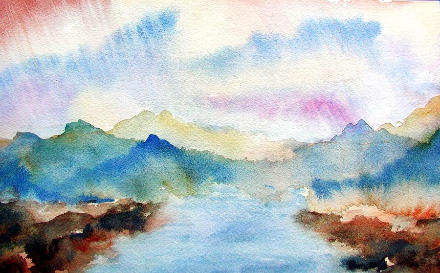 Nature Painting - Lake Chuzenji Nikko by Anna Ruzsan