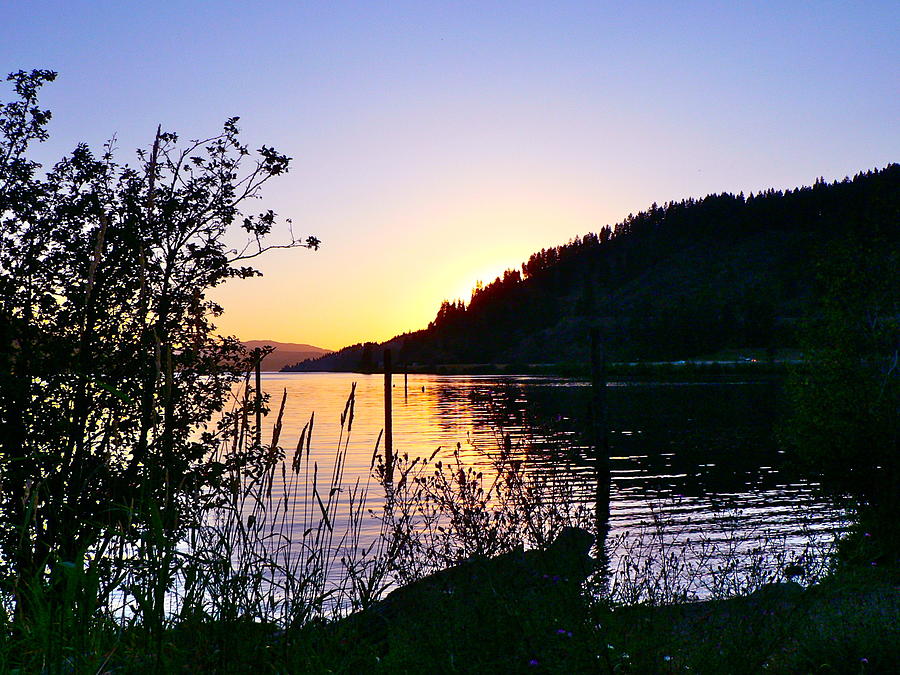 Lake Coeur d Alene Sunset Photograph by Jean Wright