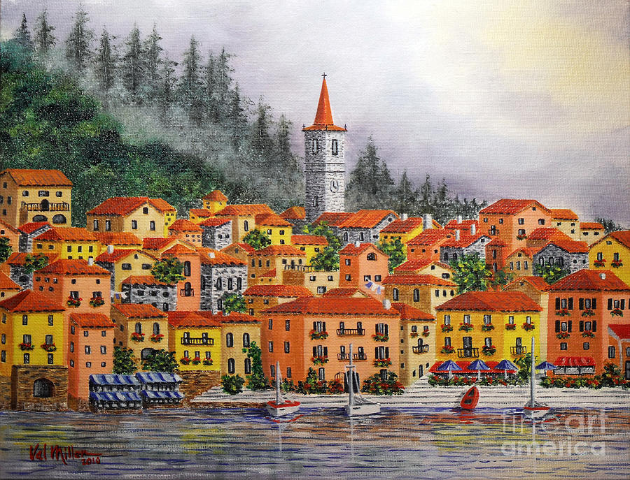 Lake Como Italy Painting by Val Miller