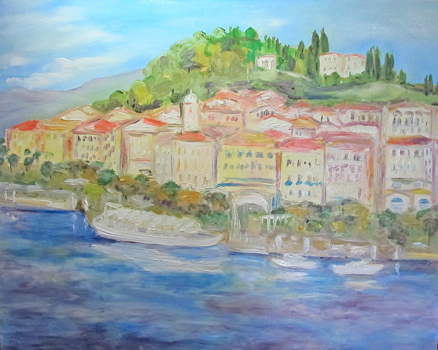 Lake Como Italy village Painting by Barbara Anna Knauf