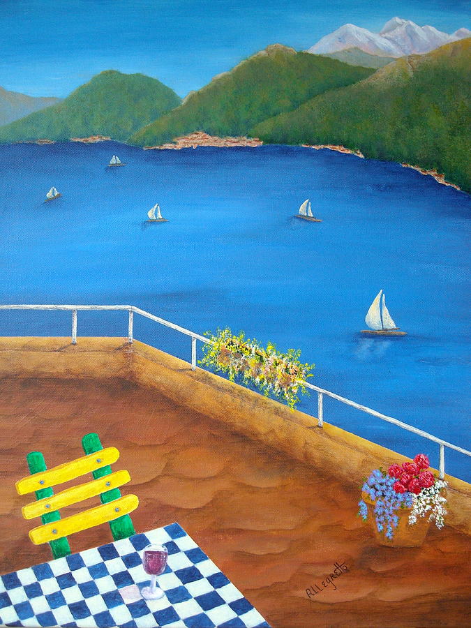 Allegretto Painting - Lake Como by Pamela Allegretto Allegretto Painting - Lake Como by Pamela Allegretto