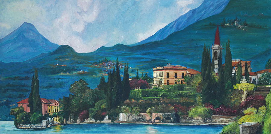 Lake Como Painting by Stella Marin