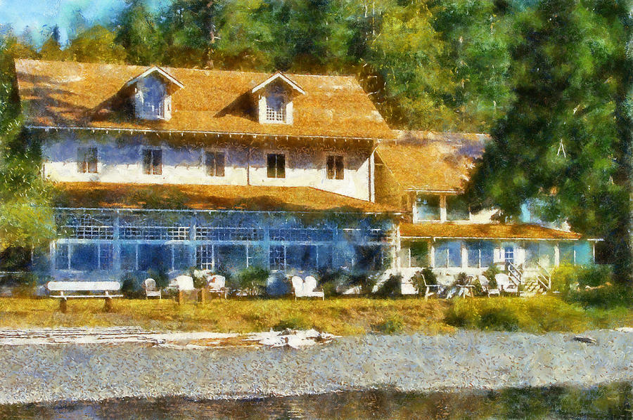 Lake Crescent Lodge Digital Art by Kaylee Mason