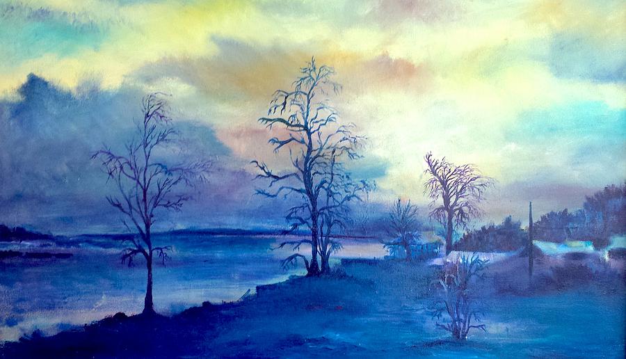 Landscape Painting - Lake Effect Storm Brewing by Cheryl LaBahn Simeone
