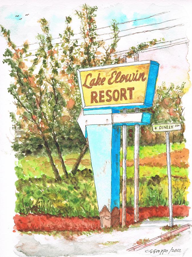 Lake Elowin Resort in Three Rivers - California Painting by Carlos G Groppa
