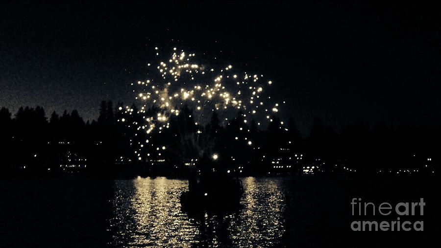 Lake Fireworks Photograph by Susan Garren