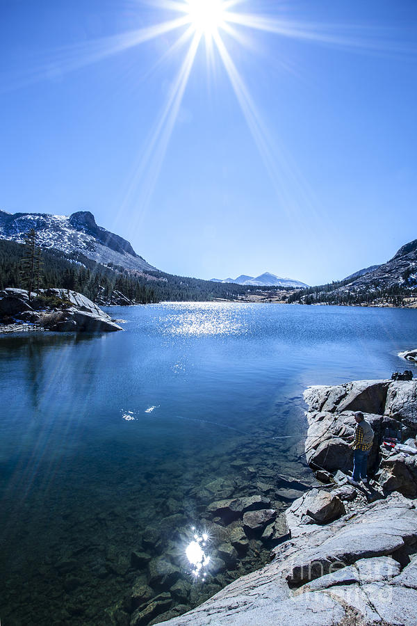 Blue Lake Fishing at Tuolumne Meadows California Photograph by Jerry Cowart
