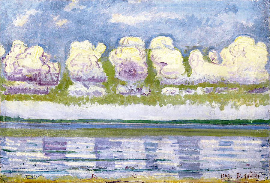 Ferdinand Hodler Painting - Lake Geneva with Jura. Landscape Rhythm of Forms by Ferdinand Hodler
