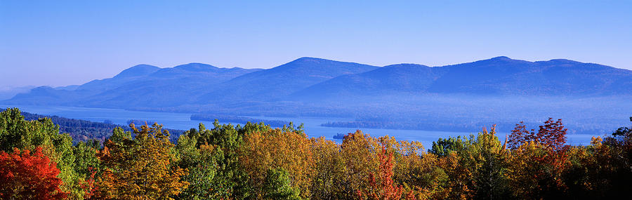 Fall Photograph - Lake George, Adirondack Mountains, New by Panoramic Images