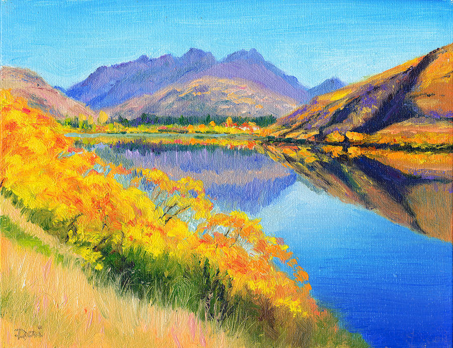 Lake Hayes New Zealand Painting by Dai Wynn
