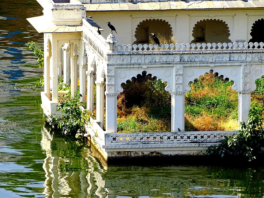 Architecture Photograph - Lake House of Grass Udaipur Rajasthan India by Sue Jacobi