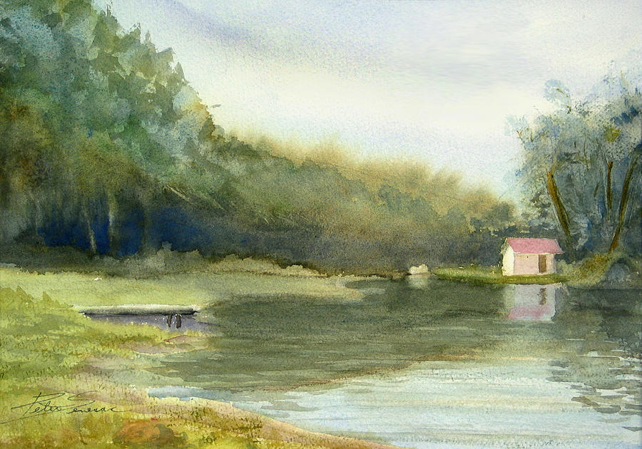 Lake House Painting by Peter Senesac