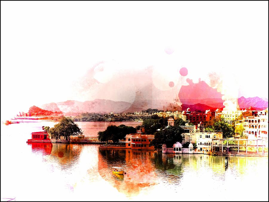 Lake Houses Udaipur Rajasthan India Photograph by Sue Jacobi