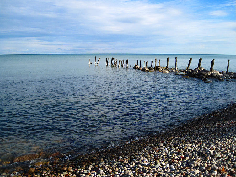 Lake Huron Pilings Photograph by Mary Bedy