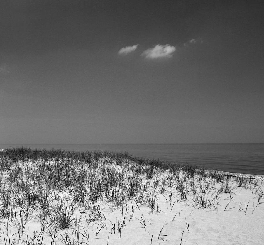 Lake Huron Sand 2 Black and White Photograph by Mary Bedy