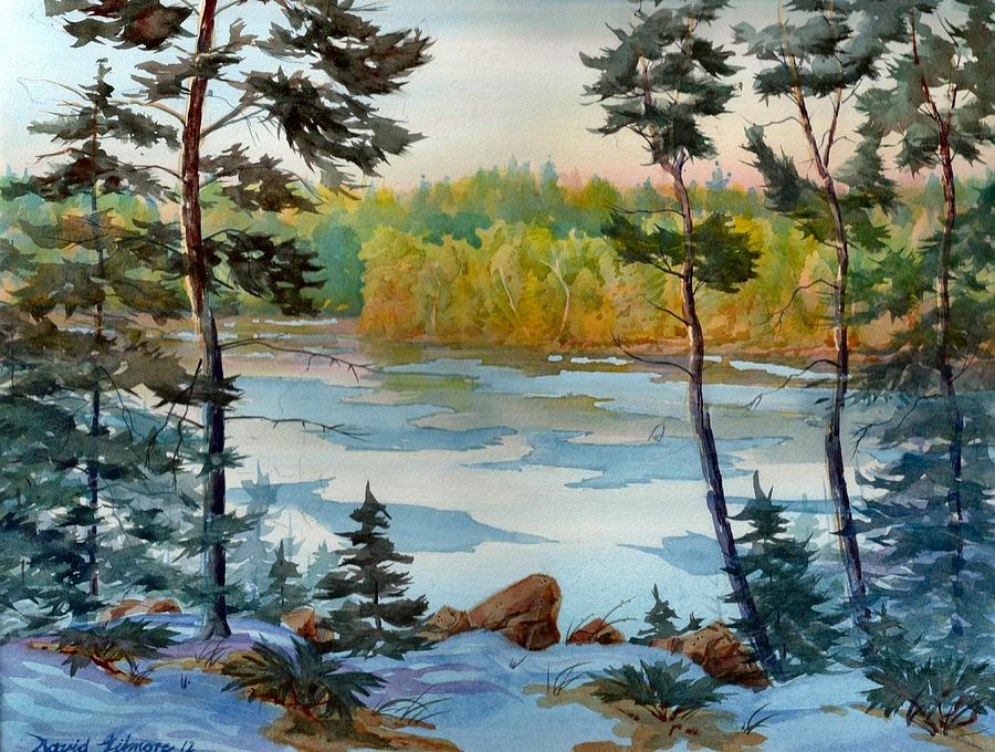 Lake Ice Before Break Up Painting by David Gilmore