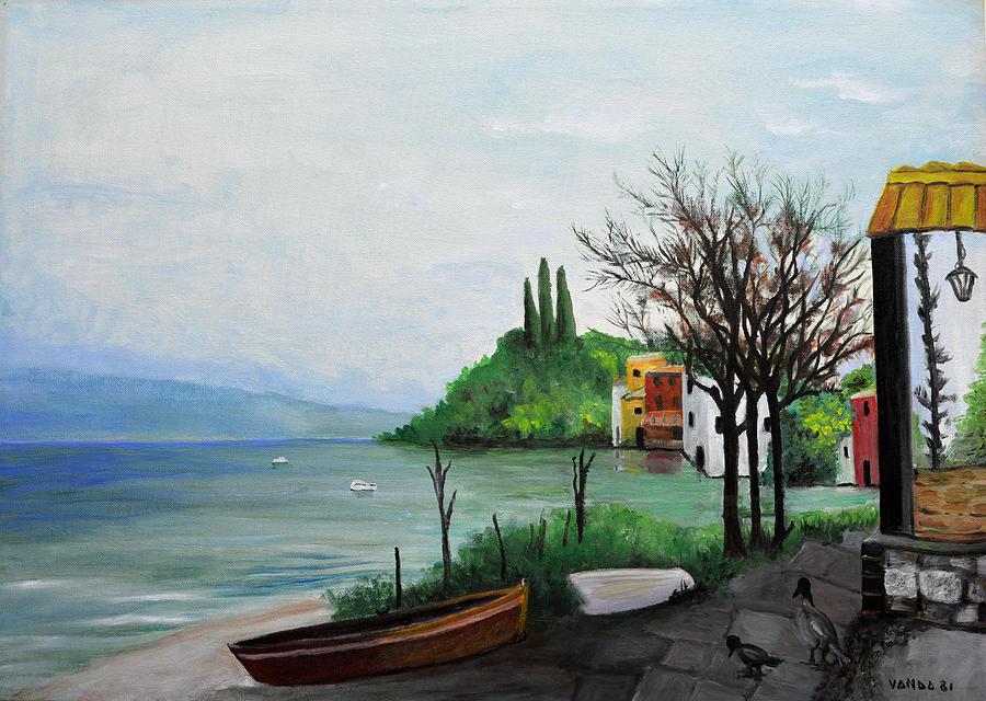 Nature Painting - Lake - Il lago by Vanda Caminiti