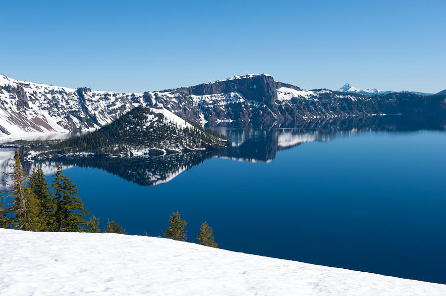 Crater Lake National Park Photograph - Lake In Winter, Crater Lake, Crater by Panoramic Images