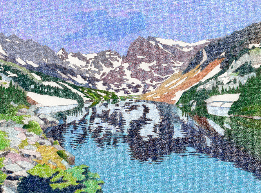 Lake Isabelle Colorado Drawing by Dan Miller