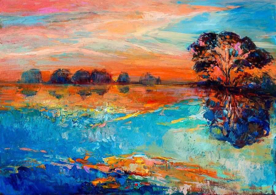 Abstract Painting - Lake by Ivailo Nikolov