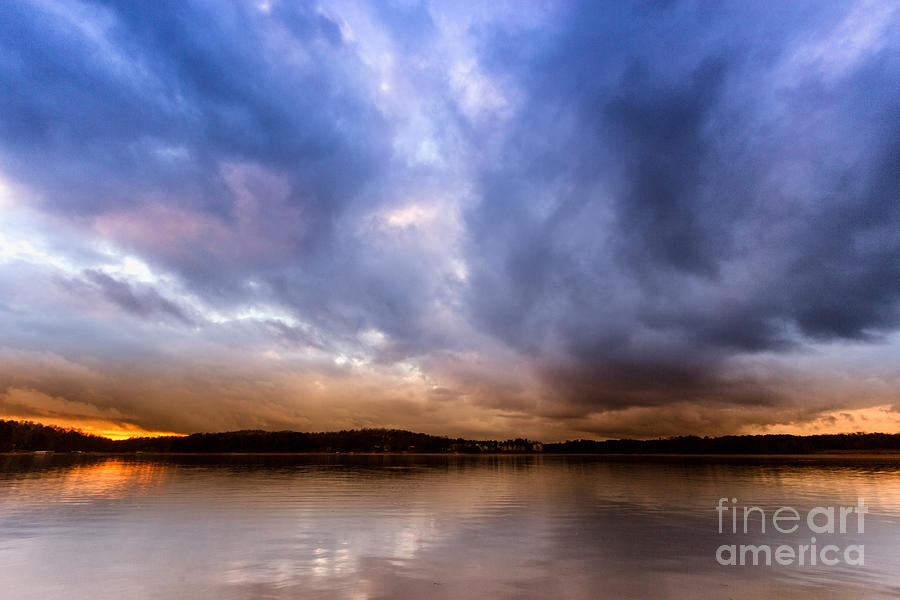 Lake Lanier sunset Photograph by Bernd Laeschke