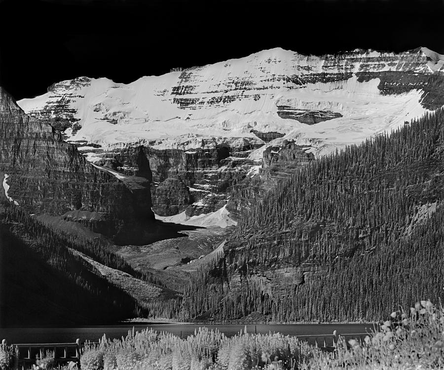 303515-BW-Lake Louise and Mt. Victoria Photograph by Ed  Cooper Photography