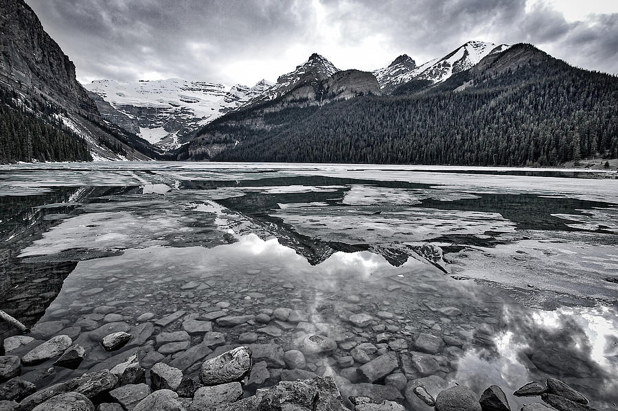 Lake Louise - Black and White #2 Photograph by Stuart Litoff