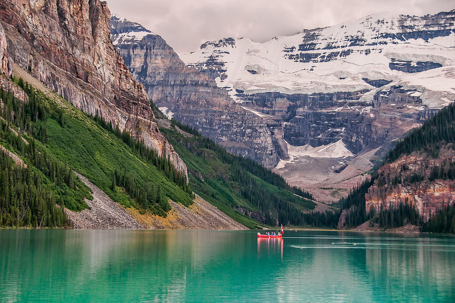 Photographing from a Canoe on Lake Louise, Canada 