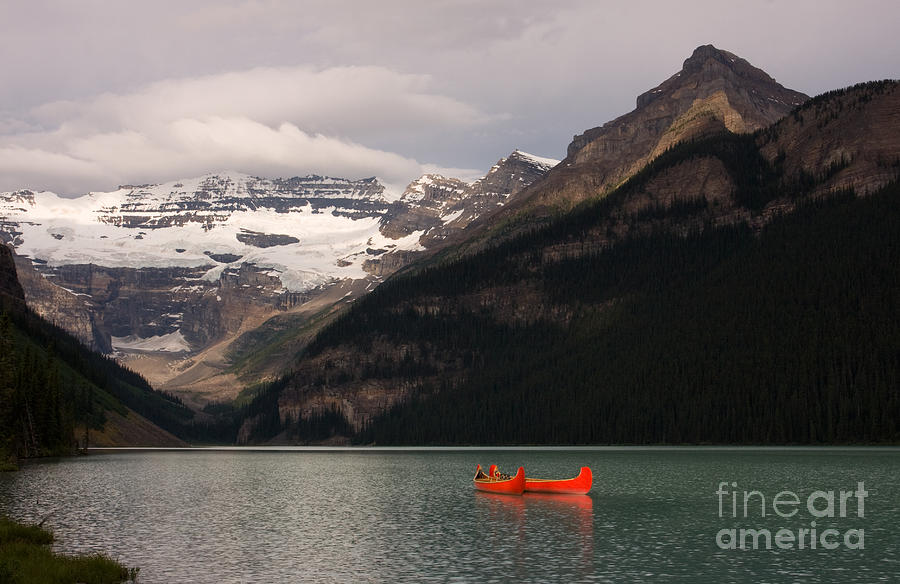 Lake Louise Canoes Photograph by Chris Scroggins