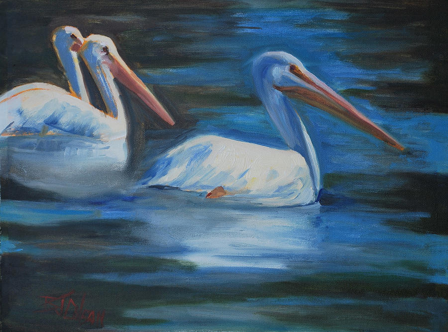 Lake Loveland Visitors Painting by Billie Colson