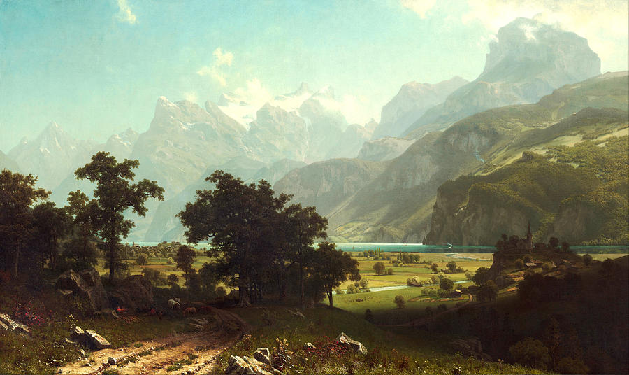 Albert Bierstadt  Digital Art - Lake Lucerne by Albert Bierstadt