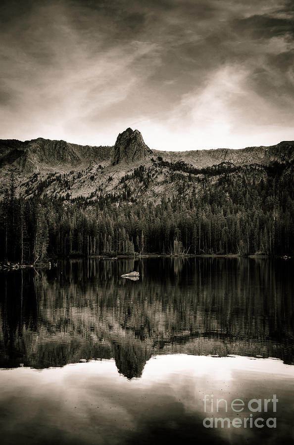 Lake Mamie Black And White Photograph