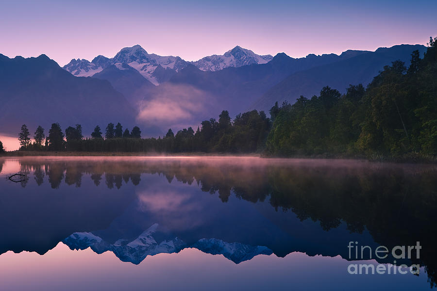 Mountain Photograph - Lake Matheson by Henk Meijer Photography
