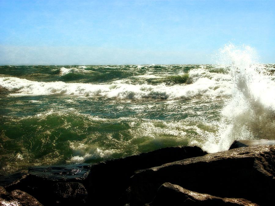 Lake Michigan in an Angry Mood Photograph by Michelle Calkins