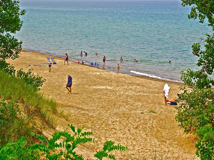 Lake Michigan Shore in Indiana Dunes National Lakeshore-Indiana Photograph by Ruth Hager