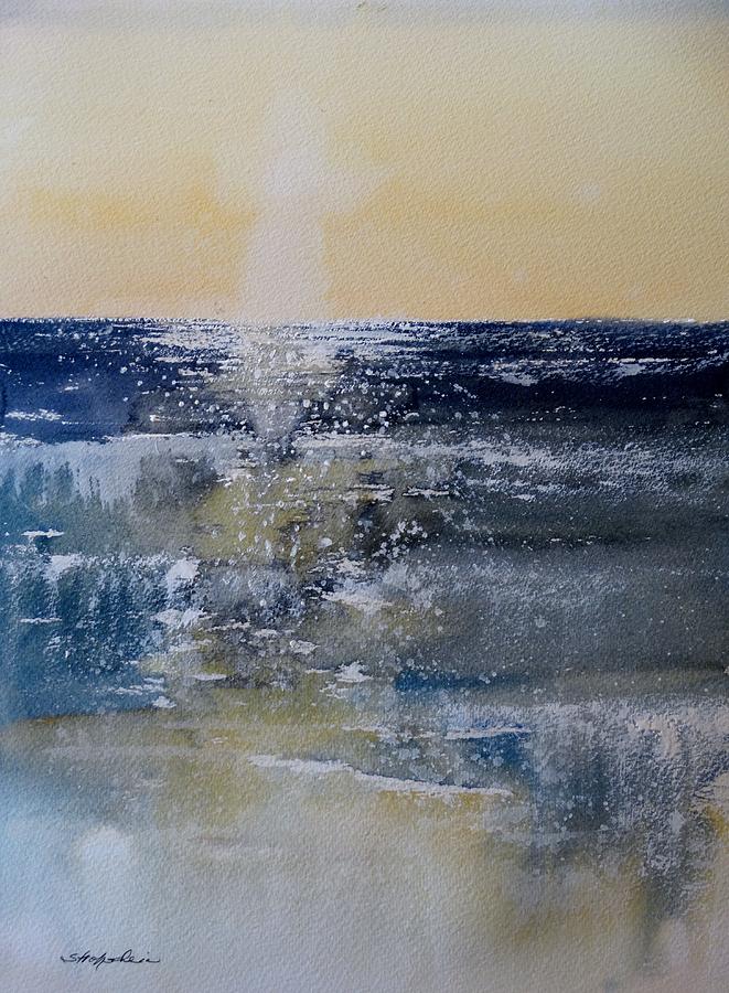 Lake Michigan Wave Sets Painting by Sandra Strohschein