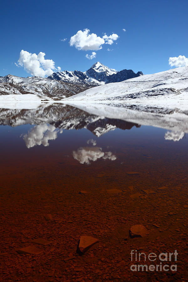 Lake Milluni and Mt Huayna Potosi Photograph by James Brunker