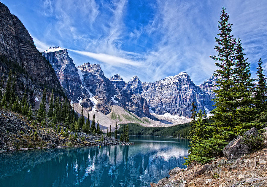 Lake Morraine in Rocky Mountains Photograph by Asya Karapetyan - Fine ...