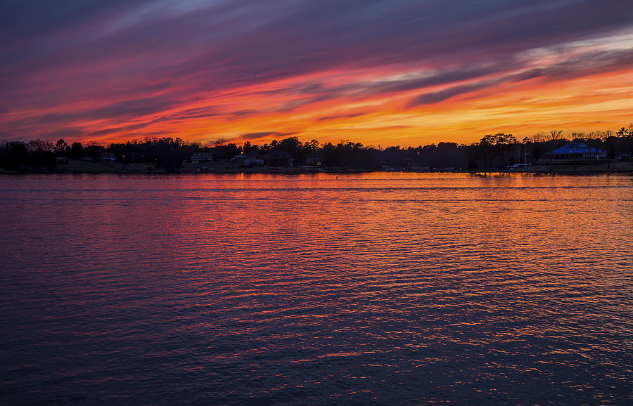 Lake Murray Sunset-2 Photograph by Charles Hite