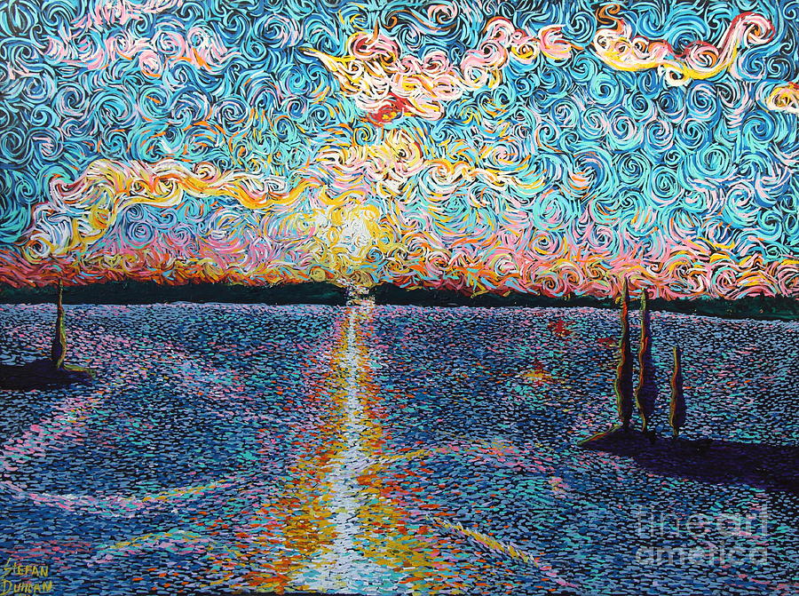Lake Norman Sunset Painting by Stefan Duncan