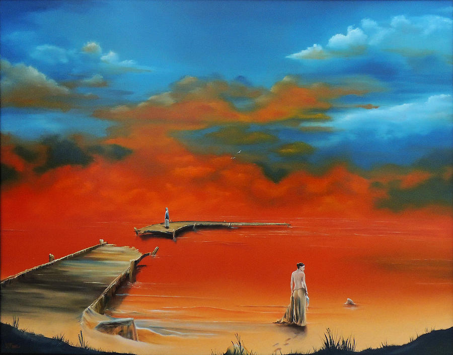 Landscape Painting - Lake of Fire by David Fedeli